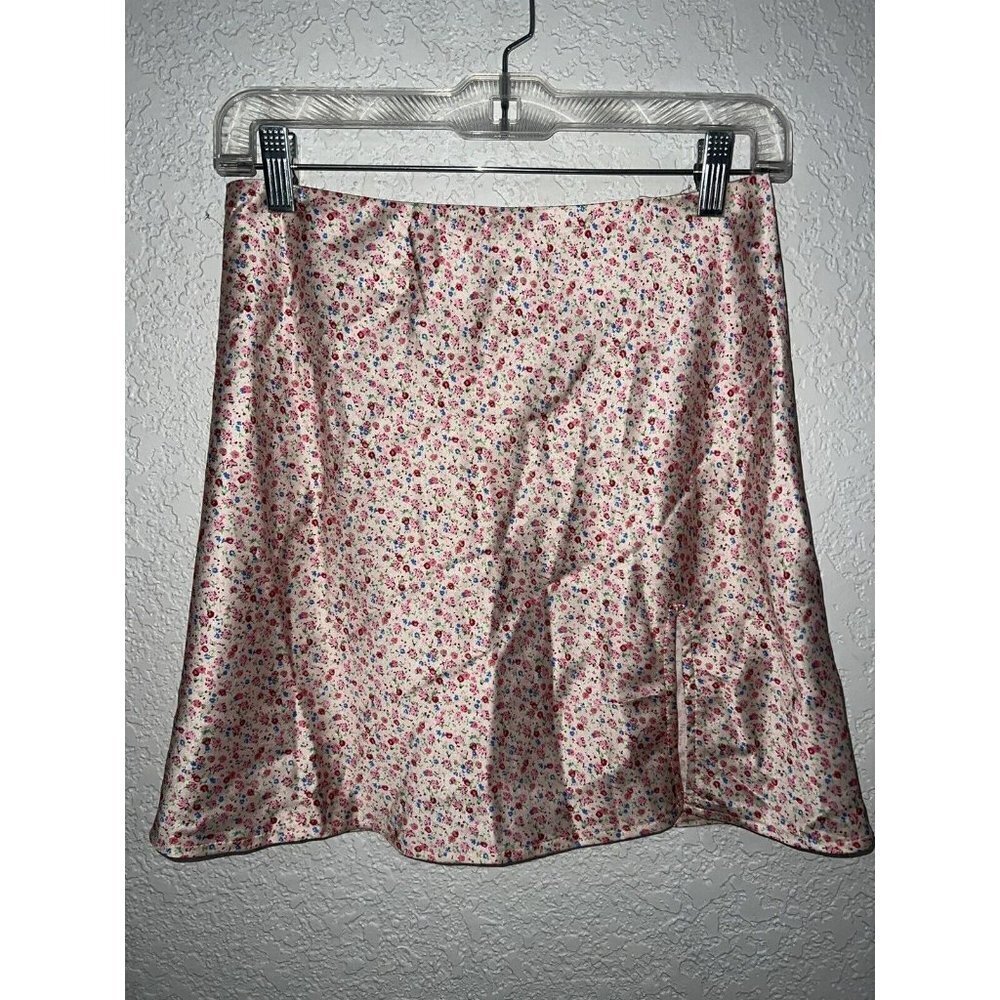 PRINCESS Polly Skirt Floral Mini Silky A-Line Short Light Pink Size 6 (x)